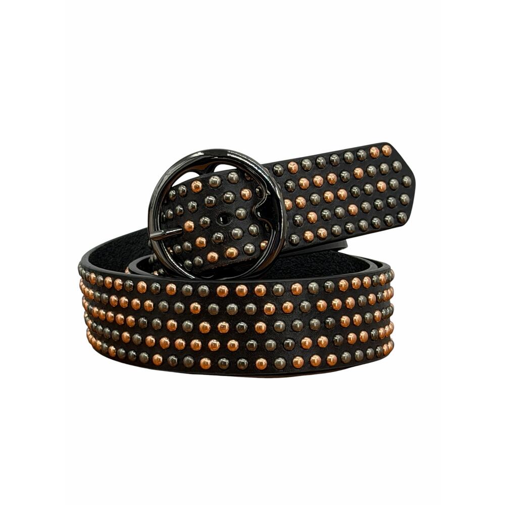 Nordstrom Treasure & Bond Studded Leather Hip Belt L Women’s Black Copper Metal